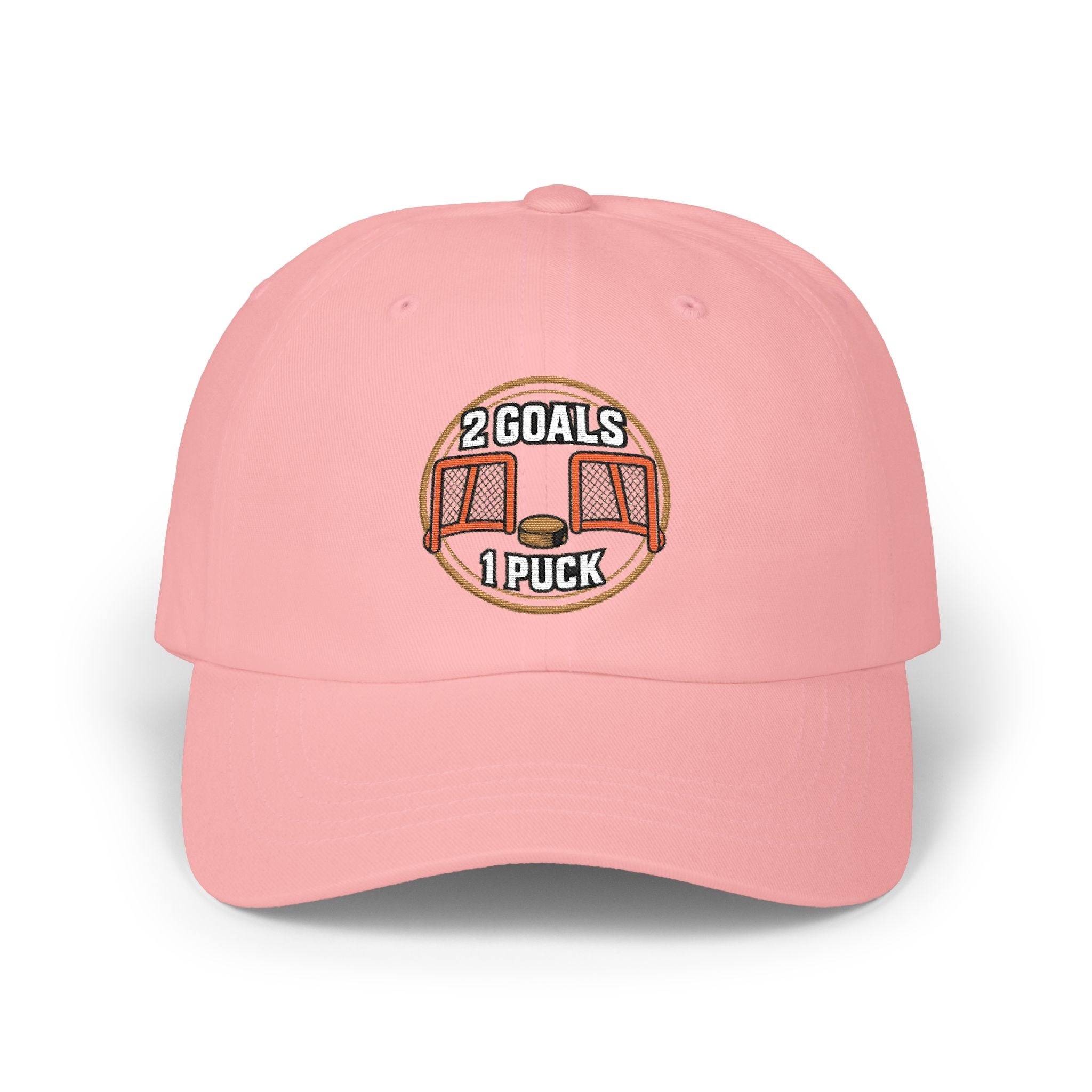 Dad Cap — Embroidered '2 Goals 1 Puck'