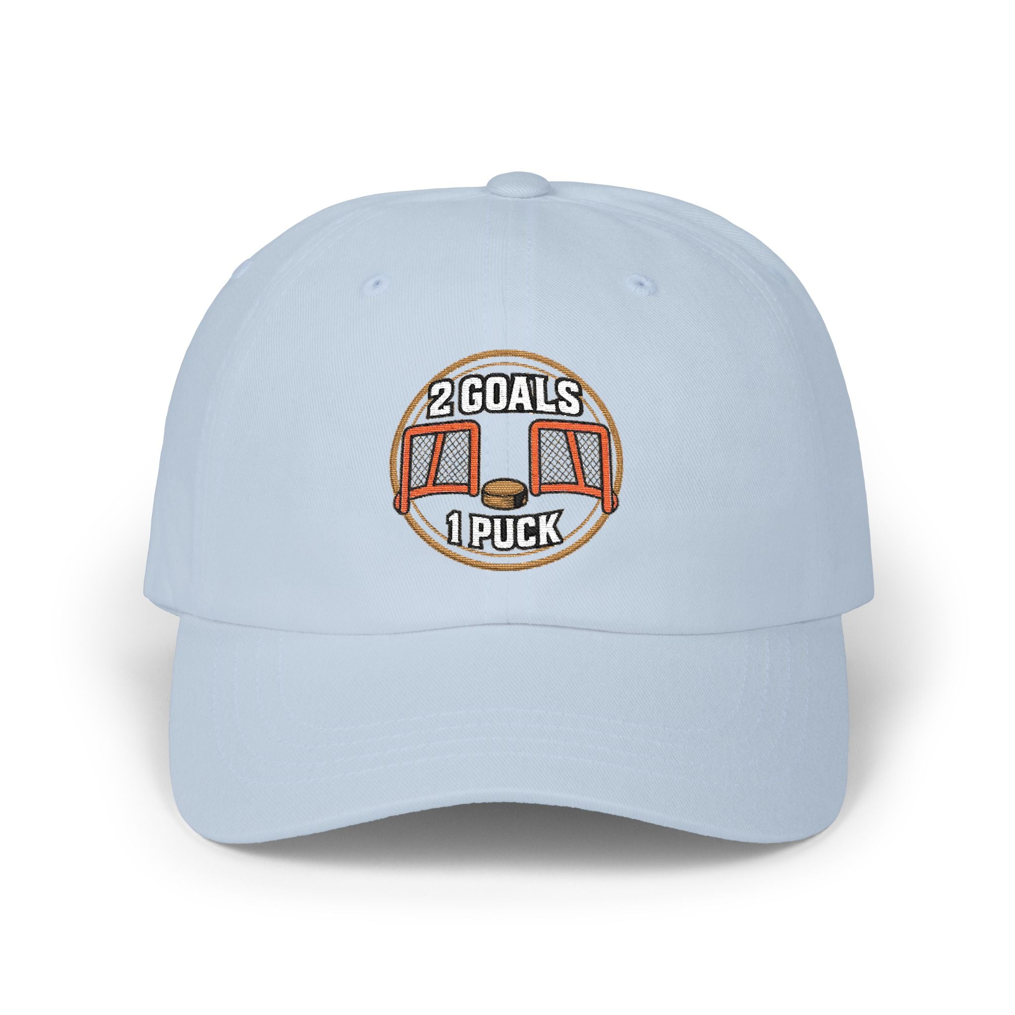 Dad Cap — Embroidered '2 Goals 1 Puck'