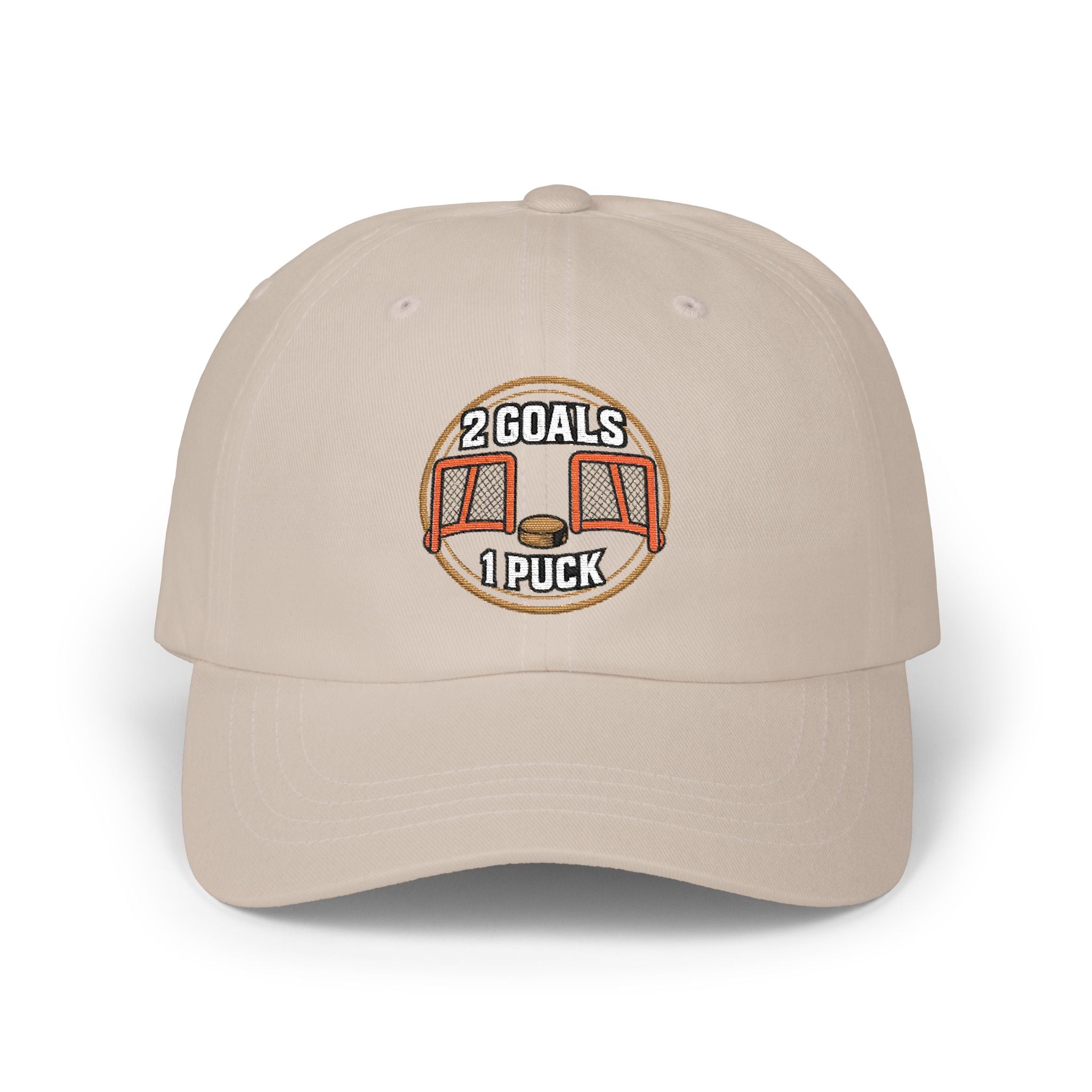 Dad Cap — Embroidered '2 Goals 1 Puck'